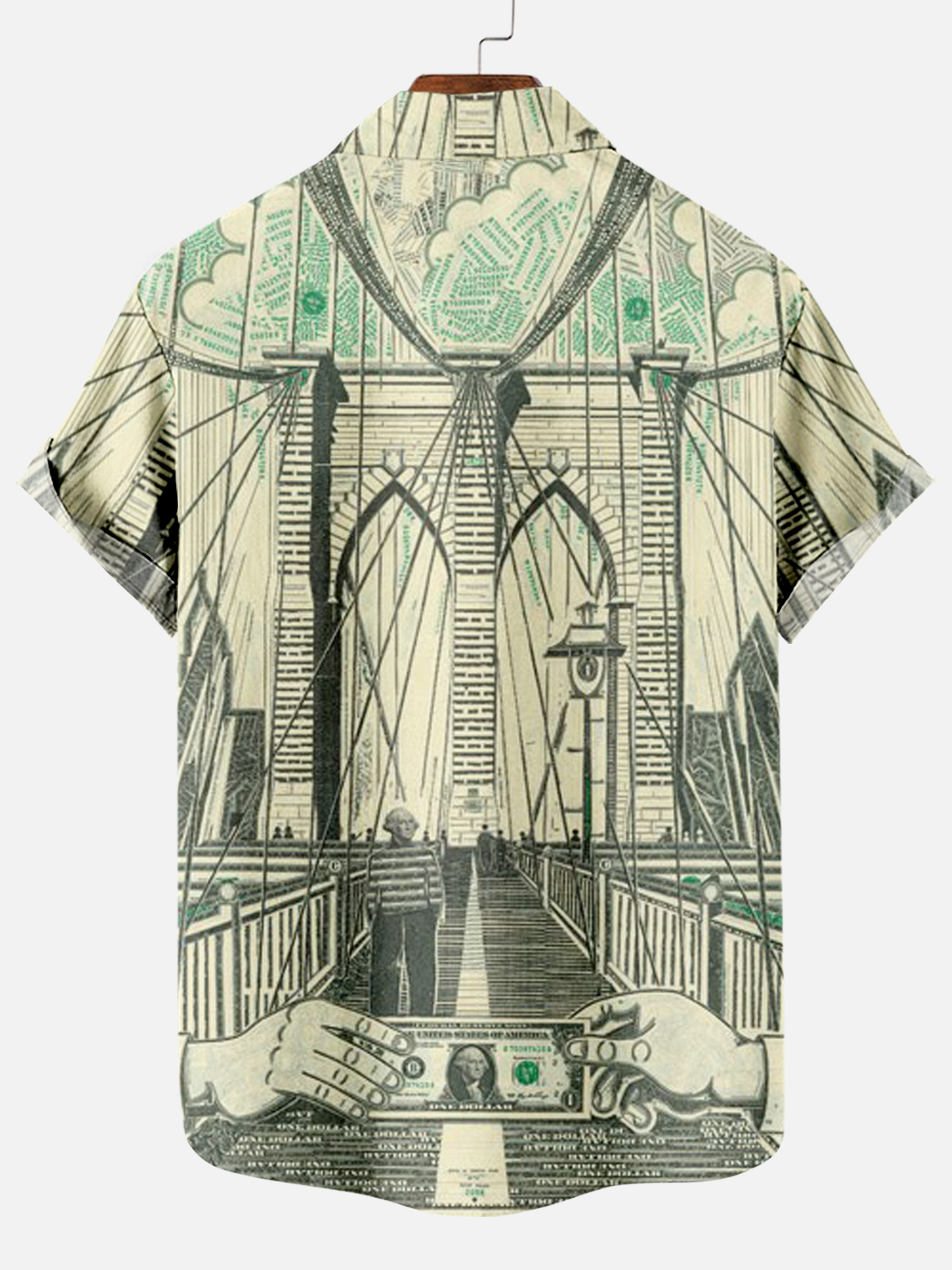 Men's Dollar Pattern Art Short Sleeve Shirt