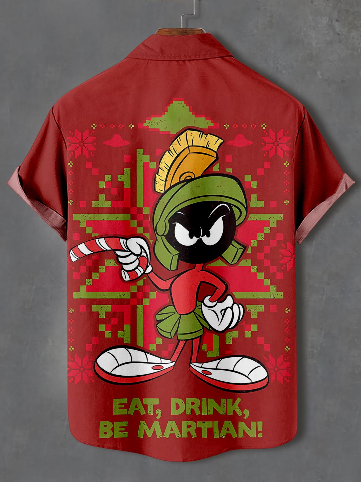 Men's Christmas Cartoon Graphic Short Sleeve Shirt