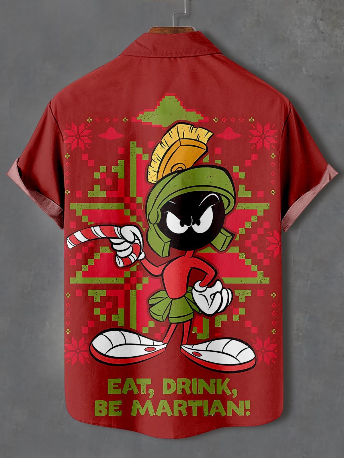 Men's Christmas Cartoon Graphic Short Sleeve Shirt