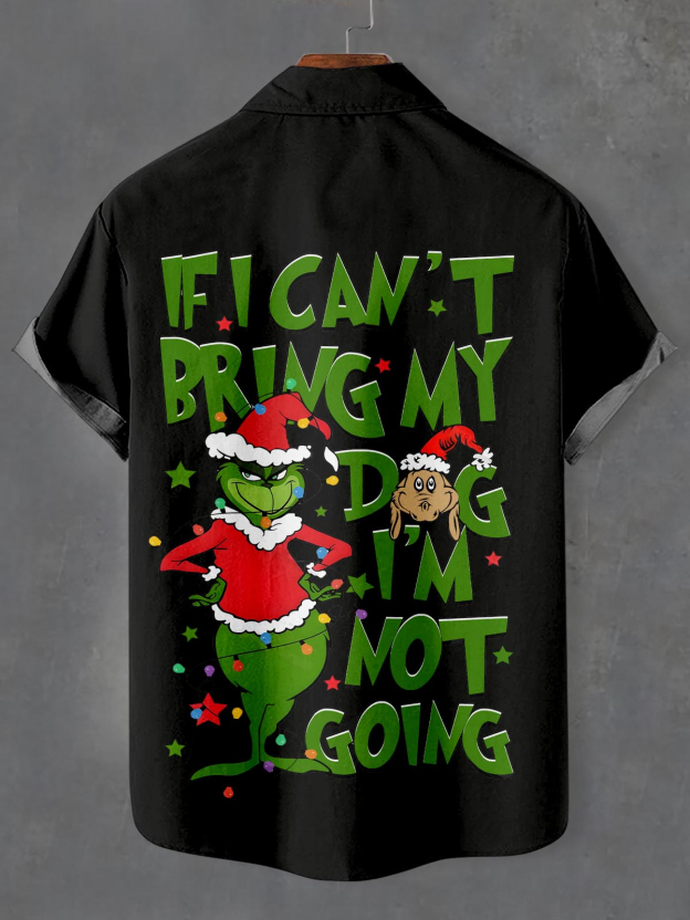 Men's Christmas Cartoon Graphic Short Sleeve Shirt