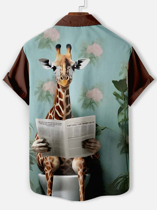 Men's Fun Animal Graphic Short Sleeve Shirt