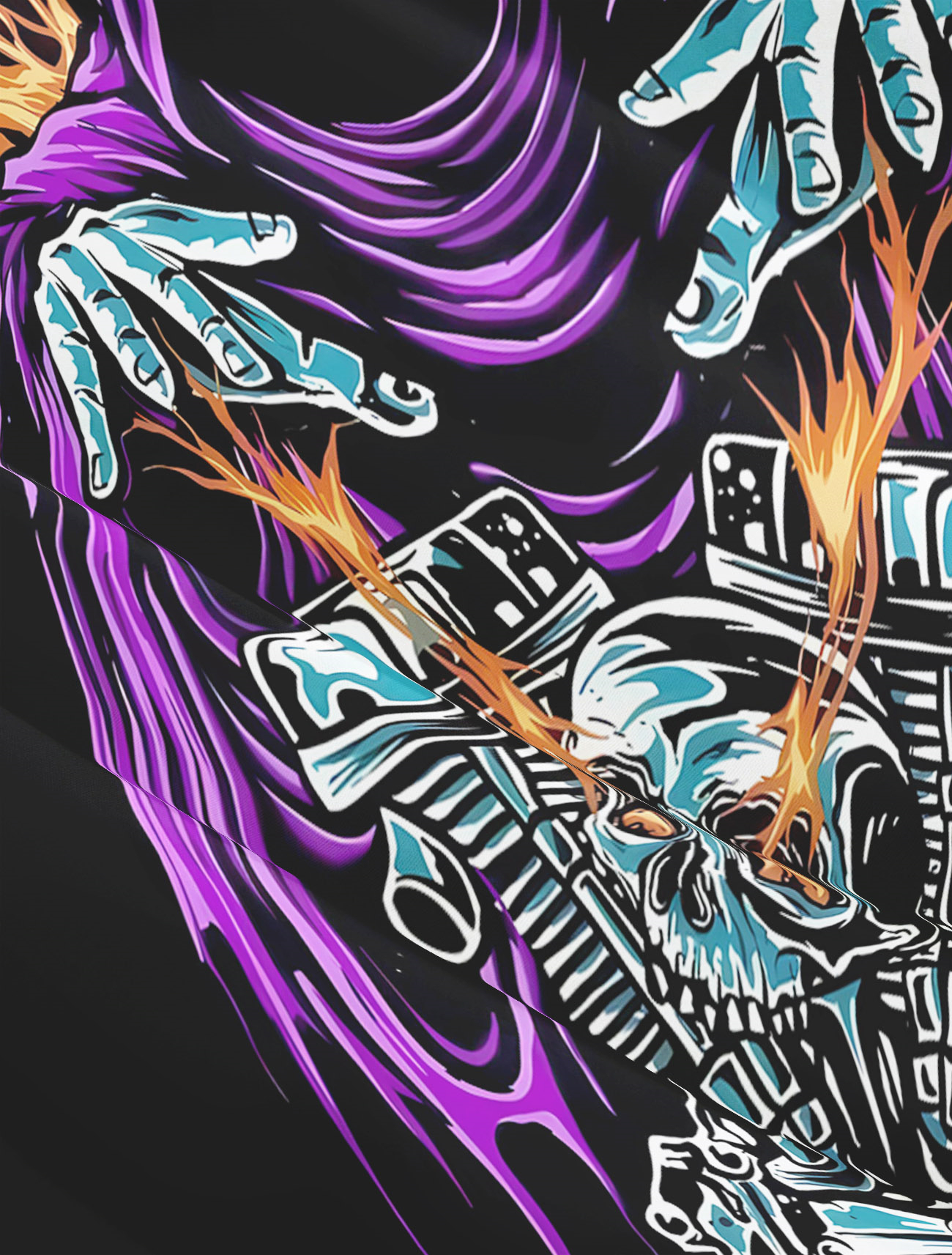 Men's cartoon racing stripe element short-sleeved shirt