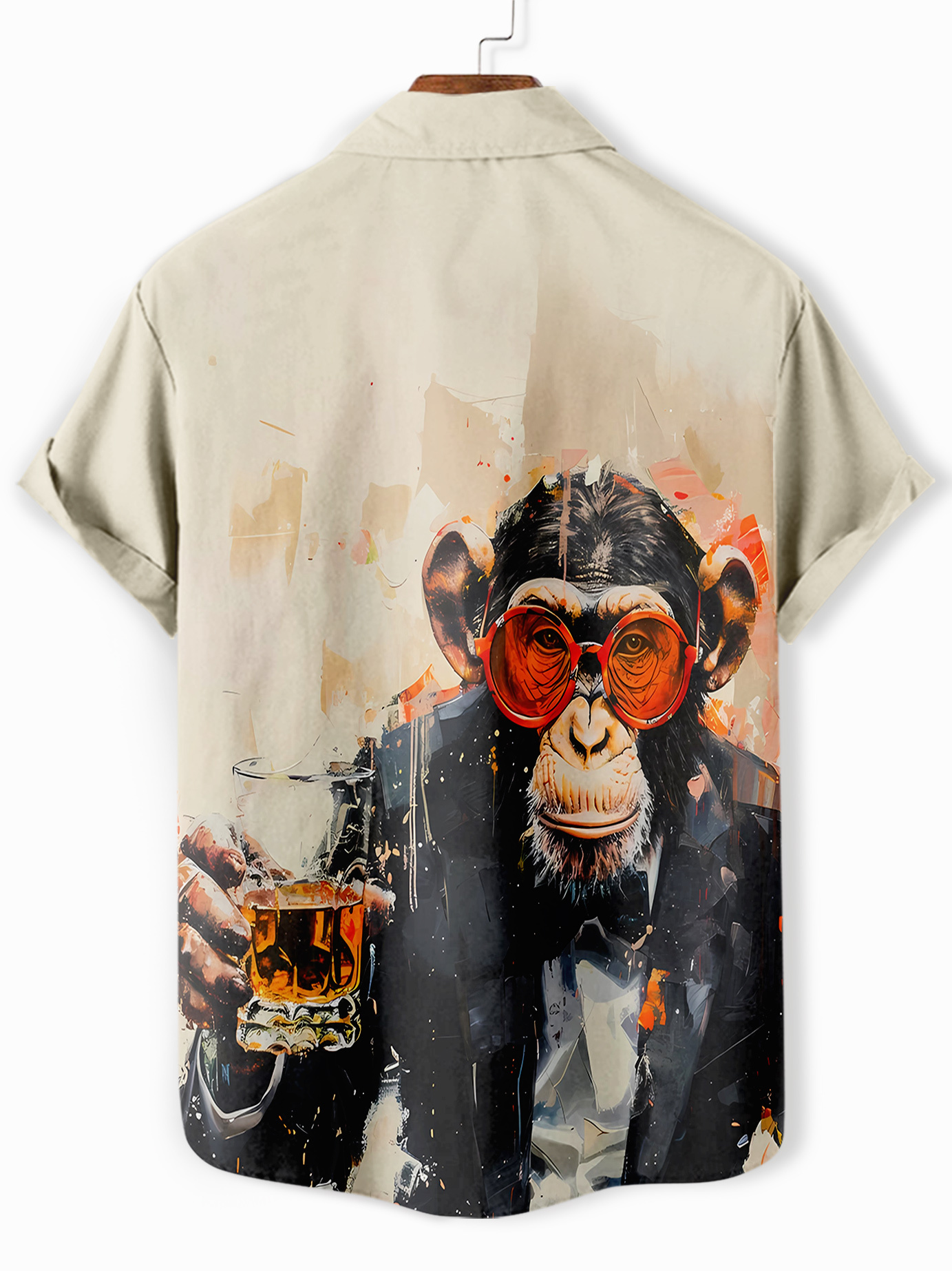 Men's Retro Fun Animal Orangutan Graphic Short Sleeve Shirt