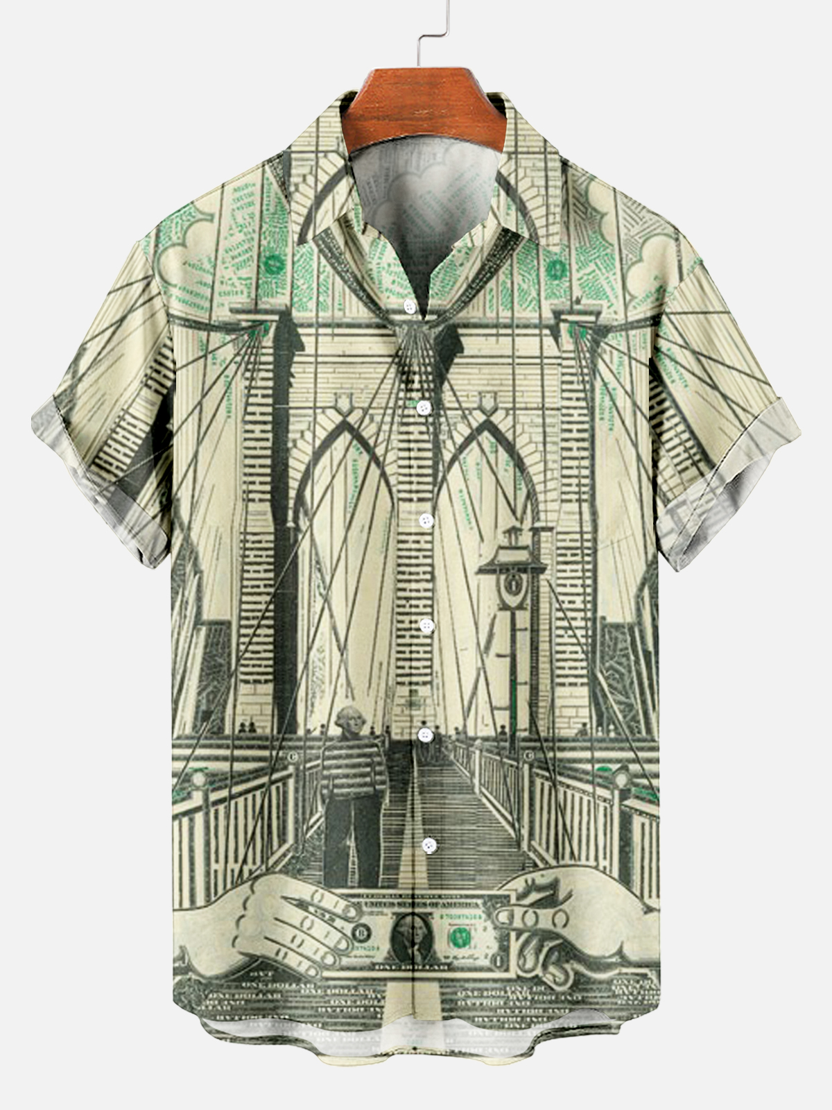 Men's Dollar Pattern Art Short Sleeve Shirt
