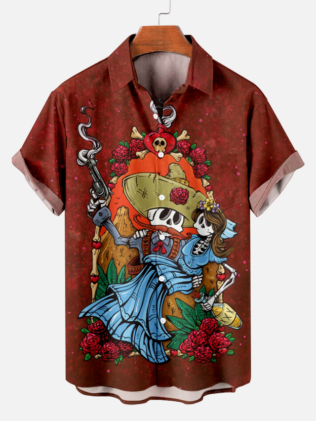 Men's Hawaiian Fun Little Yellow Duck Holiday Casual Short Sleeve Shir