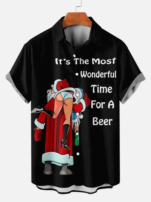 Men's Christmas Funny Graphic Short Sleeve Shirt