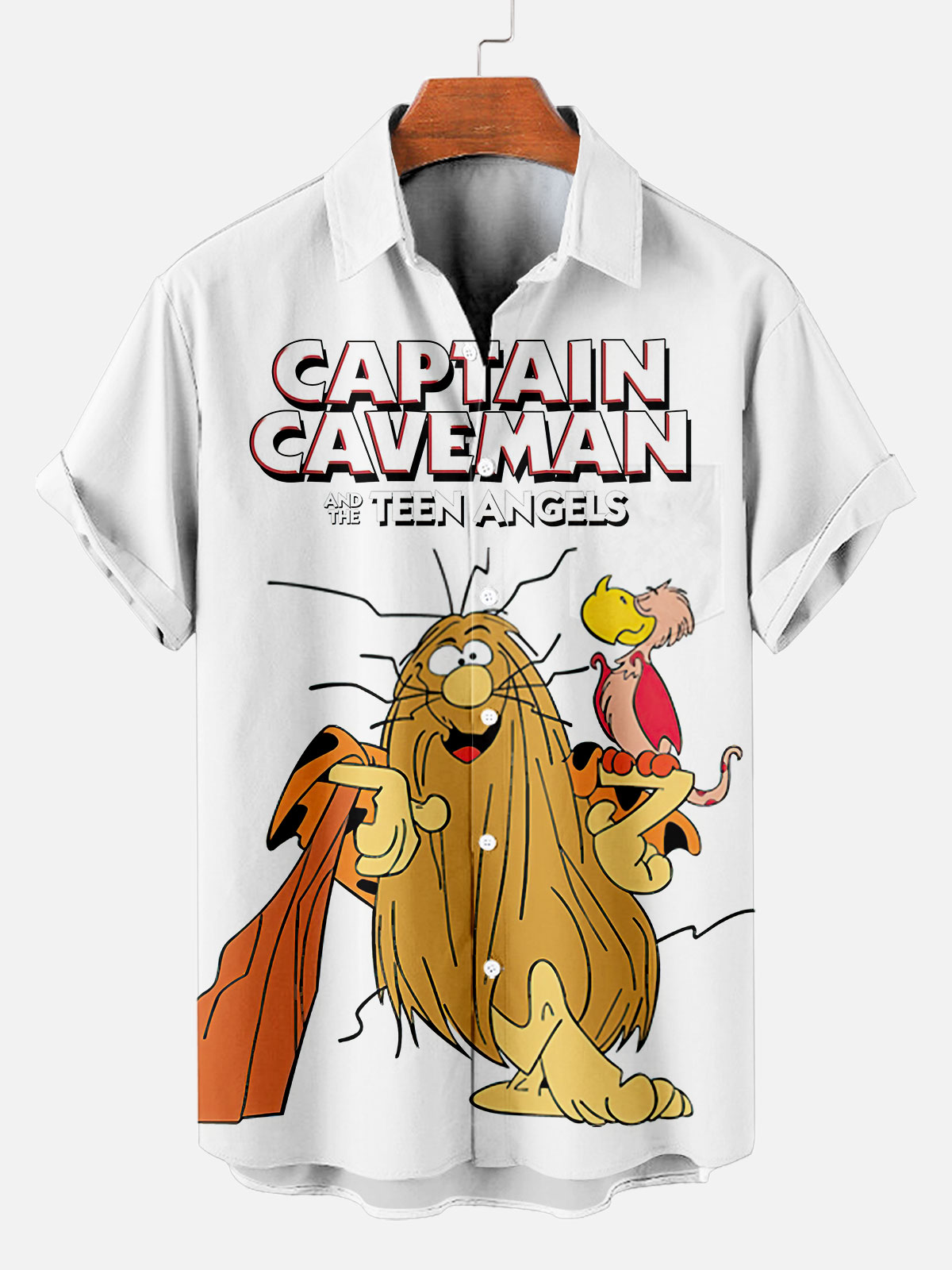 Men's Retro Anime Illustration Short Sleeve Shirt