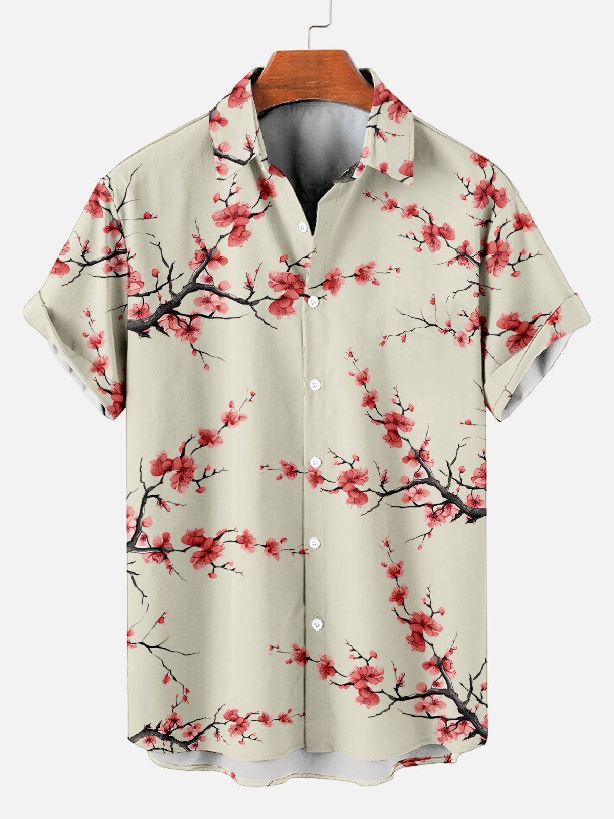 Men's Short Refreshing elegant hawaii Sleeve Shirt