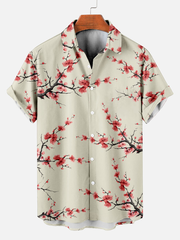 Men's Short Refreshing elegant hawaii Sleeve Shirt