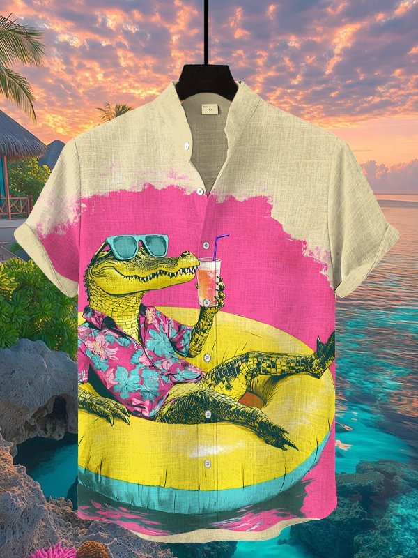 [Copy]Men's Classic Movie Godfather Animal Fun Graphic Short Sleeve Shirt