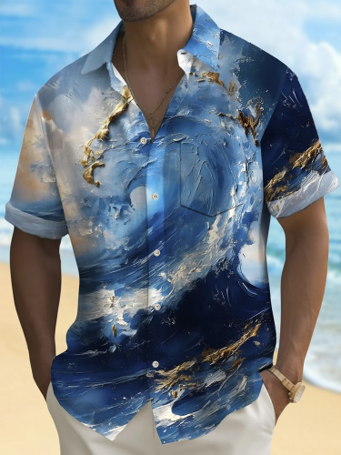 Men's Short Refreshing elegant hawaii Sleeve Shirt