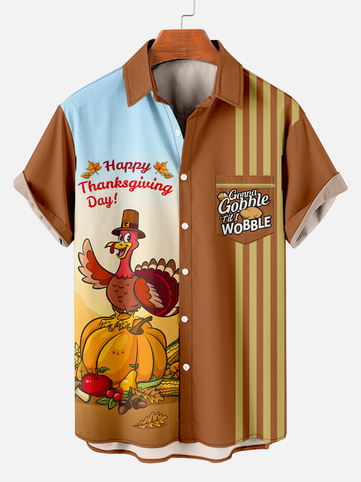 Men's Thanksgiving Turkey Stripe Shirt