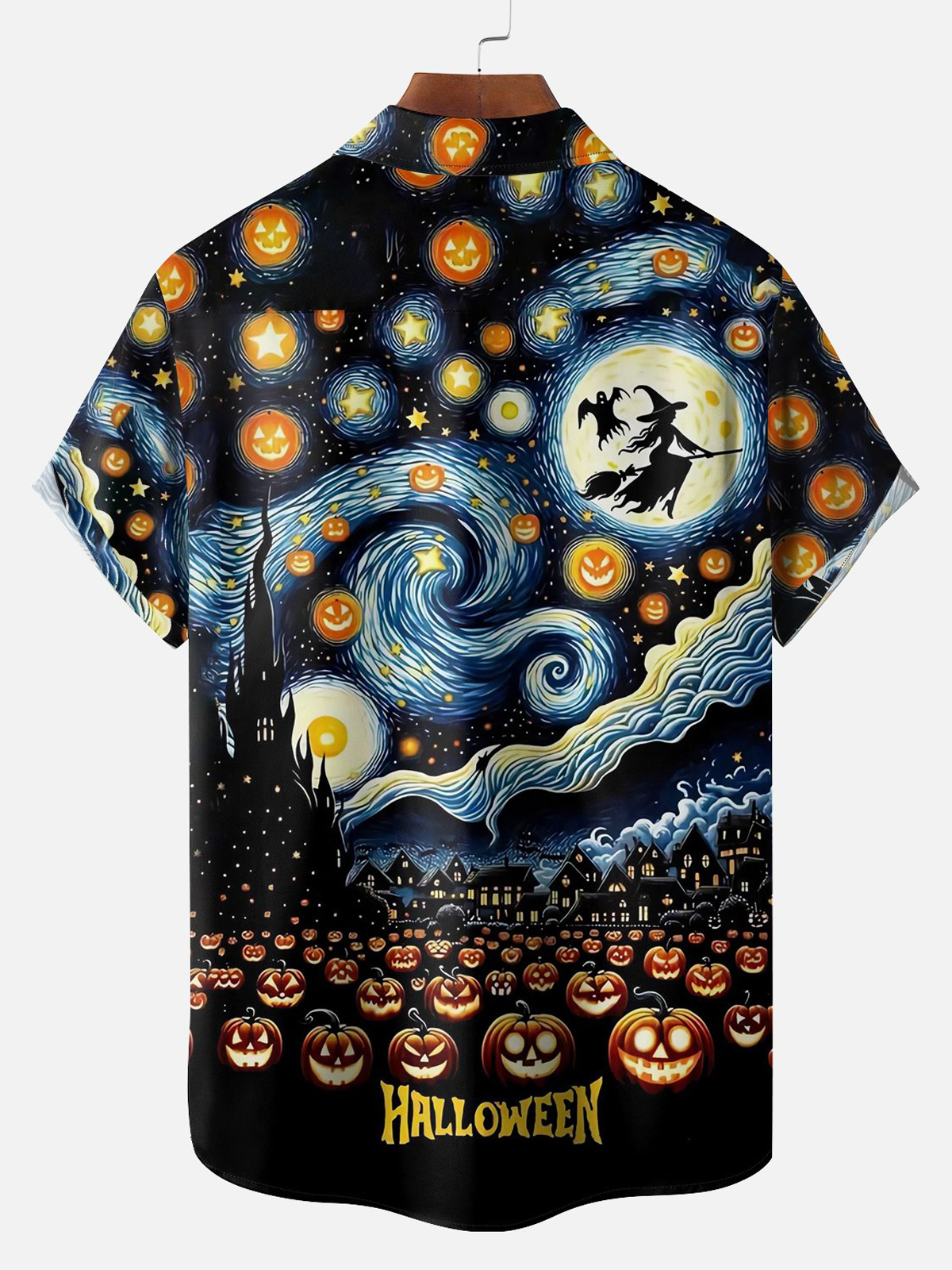 Vintage Halloween Witch Pumpkin Hawaiian Shirt