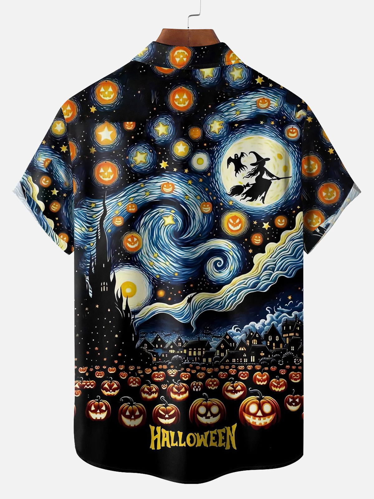 Vintage Halloween Witch Pumpkin Hawaiian Shirt