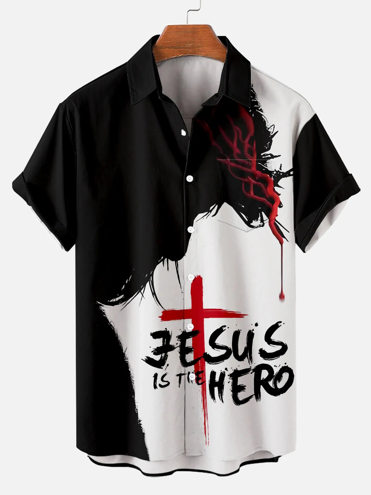 Men's Memorial Day Easter Print Short Sleeve Shirt