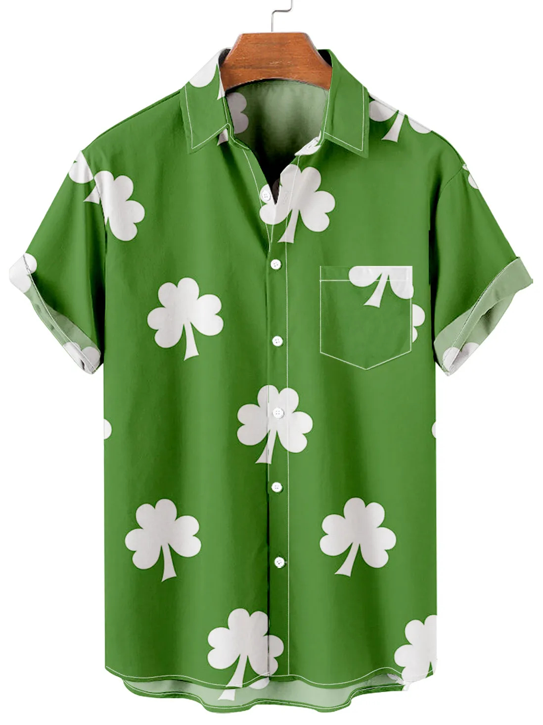 Simple Clover Print Men's Large Shirt