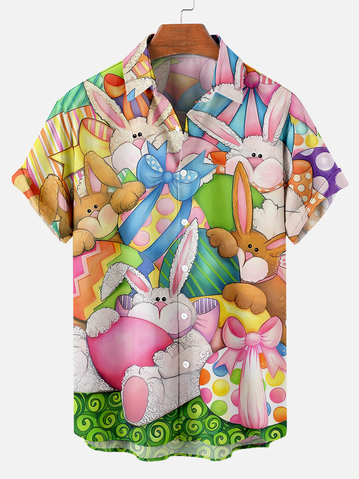 Easter Bunny Fun Cute Colorful Men's Short Sleeve Shirt