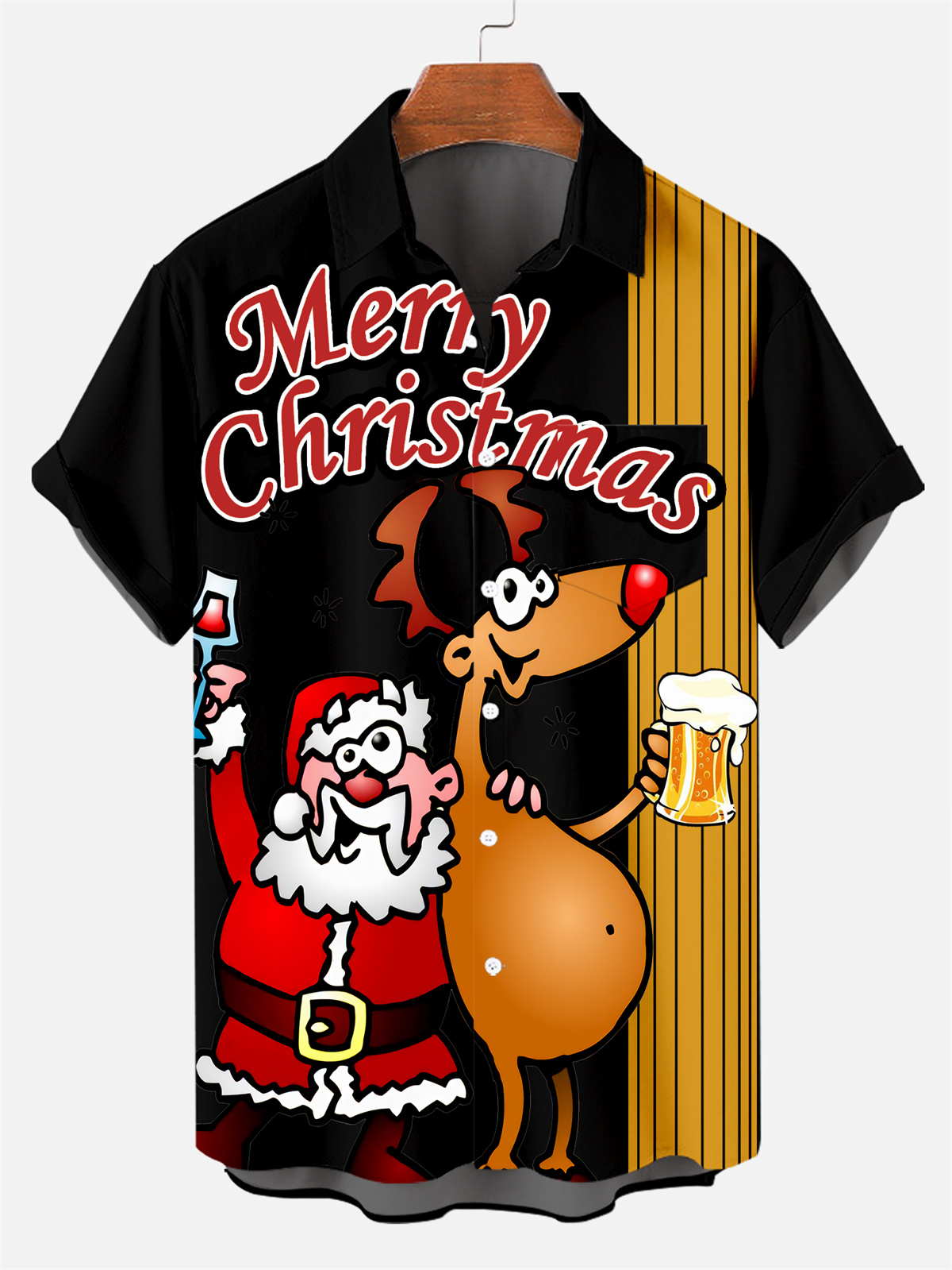 Men's Christmas The Most Wonderful Time For Drink Together Short-Sleeved Shirt  0527