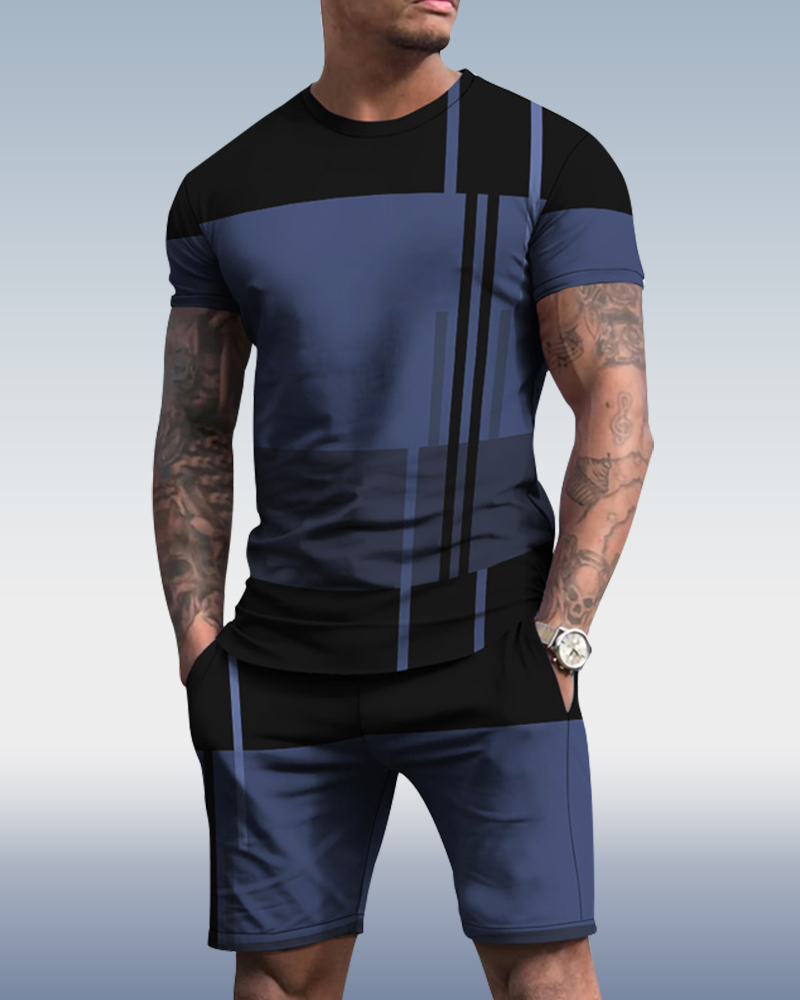 Men's spring and summer print suit 041