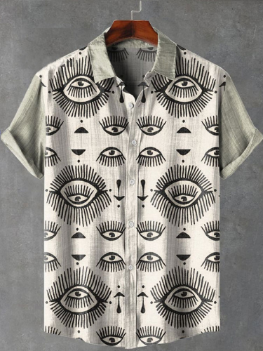 Retro Ethnic Tribal Pattern Short Sleeve Shirt