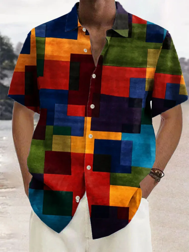 Men's Short Refreshing elegant hawaii Sleeve Shirt