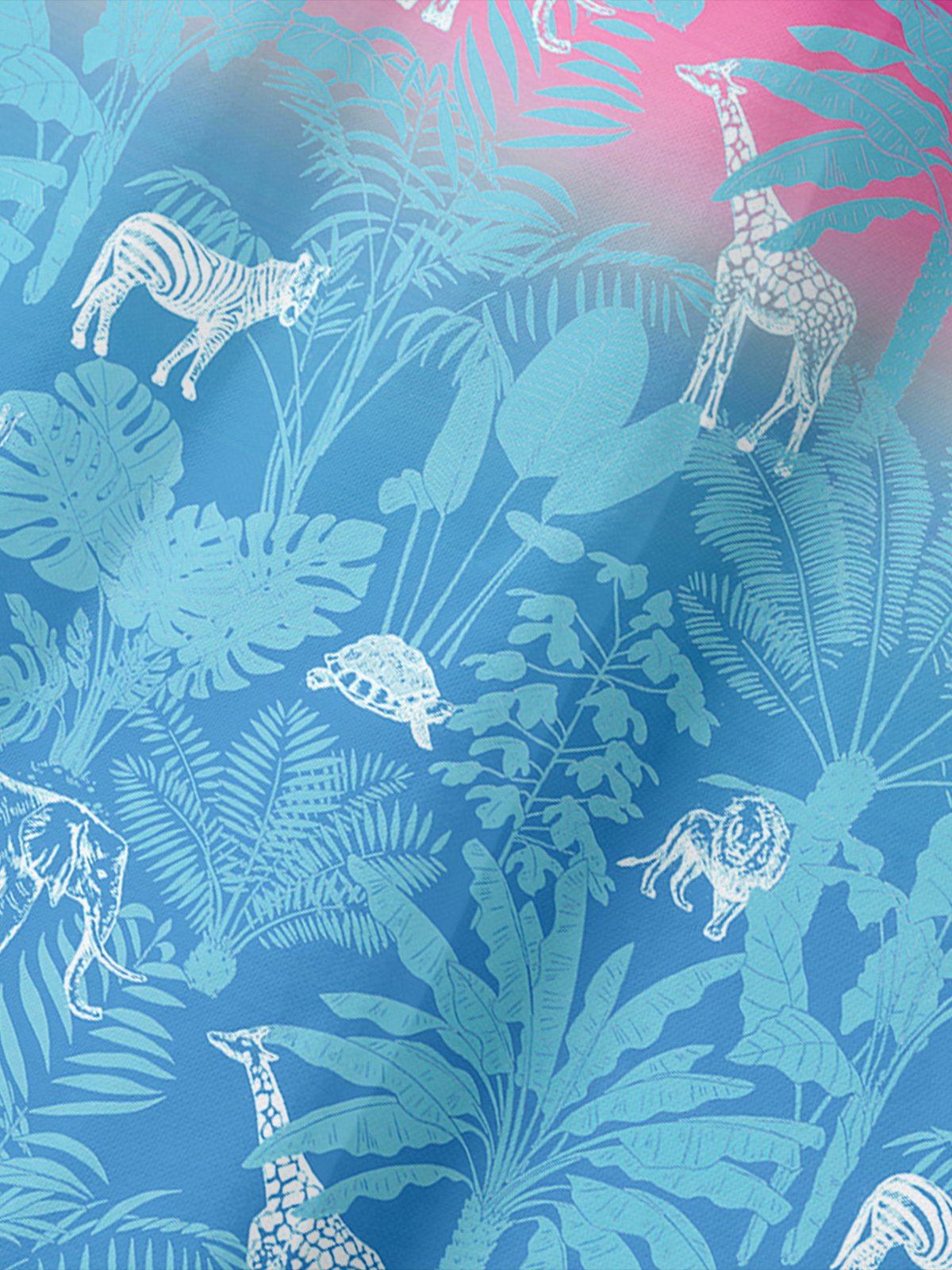 Hardaddy Moisture-wicking Golf Polo Gradient Color Tropical Plants Animals