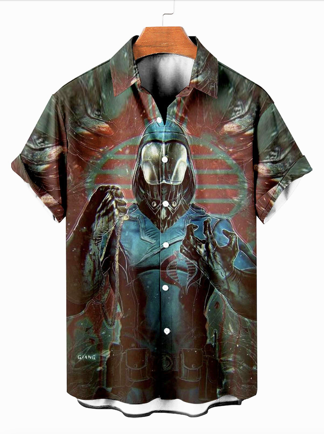 Men's Classic Retro War Cartoon Short Sleeve Shirt