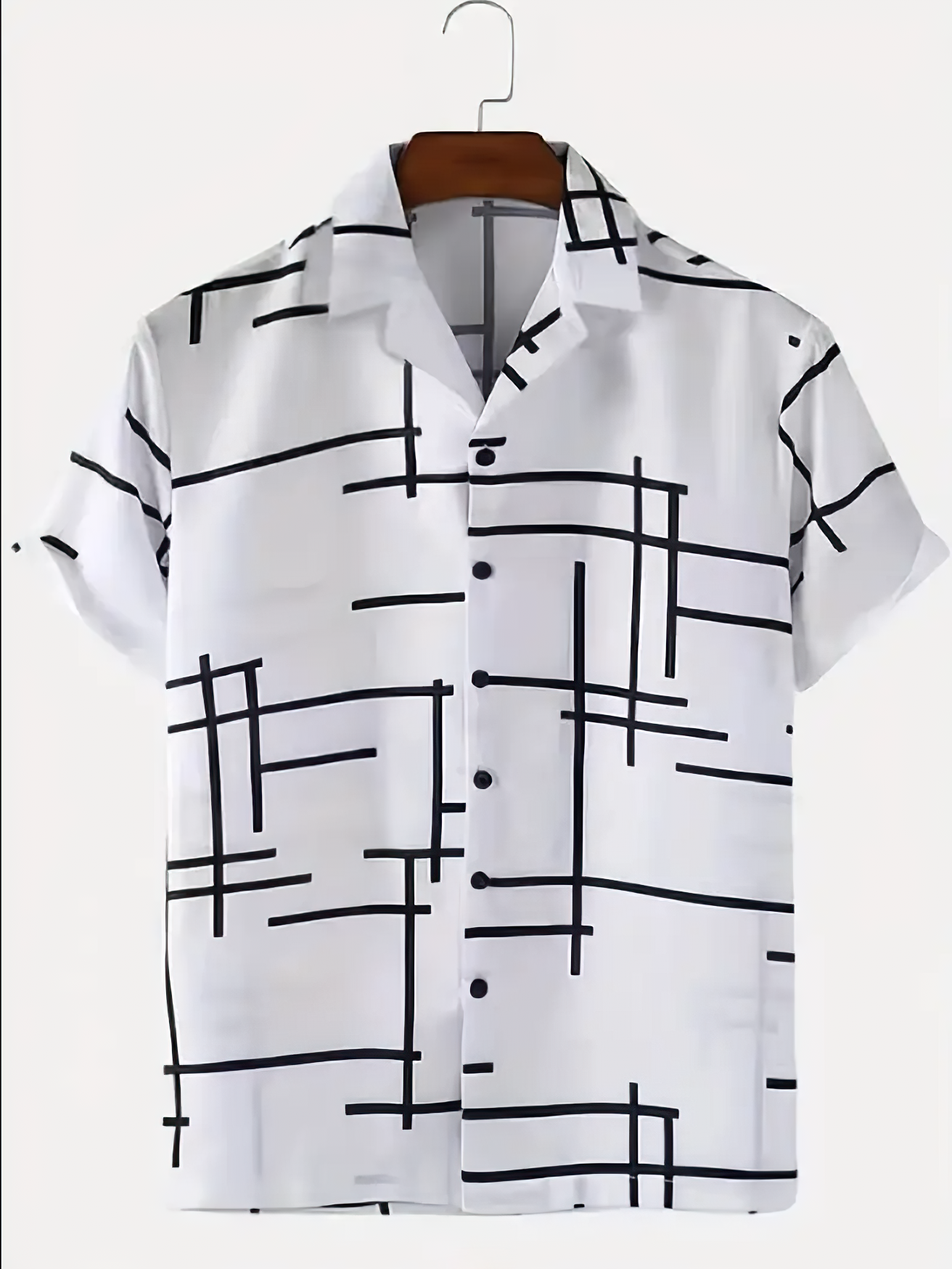 Trendy Stripe Print Men's Casual Short Sleeve Hawaiian Shirt