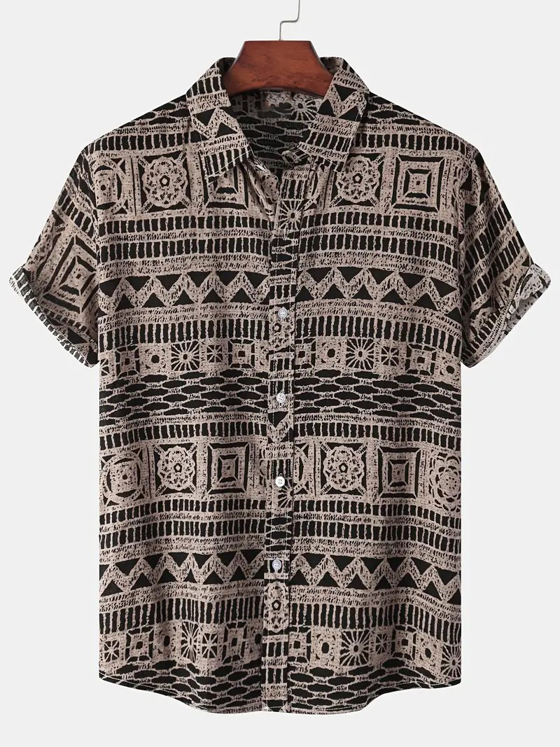 Men's Thin Comfy Casual Short Sleeve Lapel Hawaiian Shirt