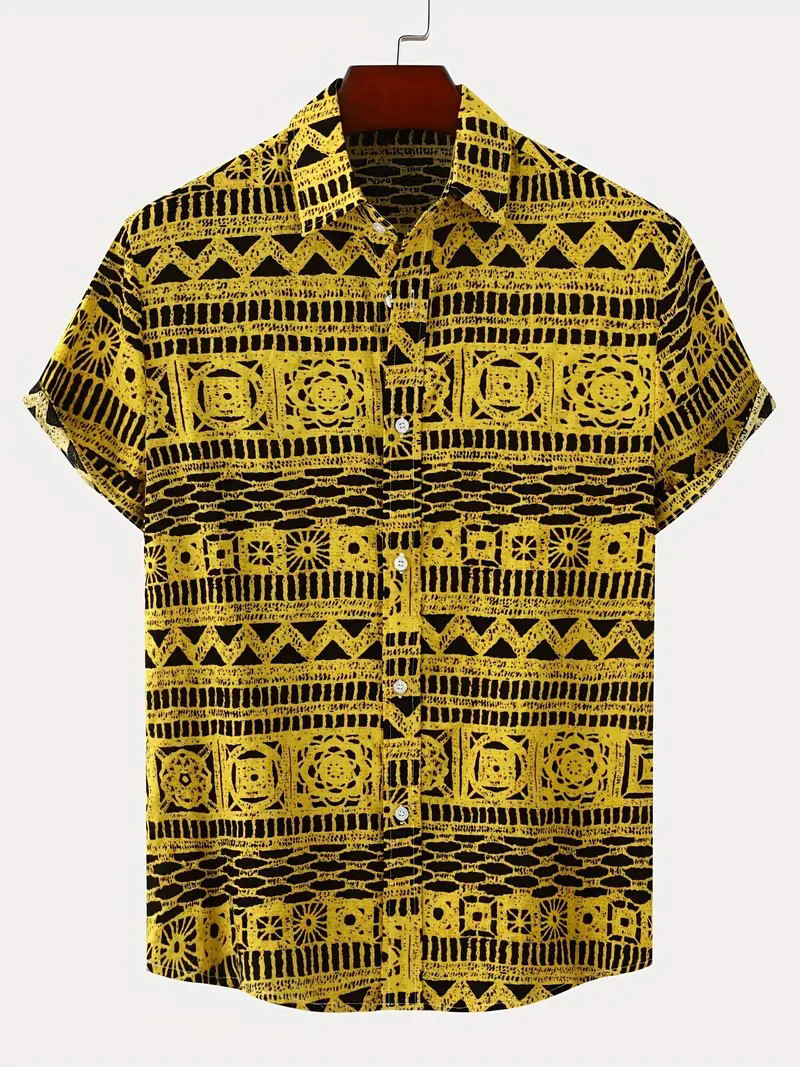 Men's Thin Comfy Casual Short Sleeve Lapel Hawaiian Shirt