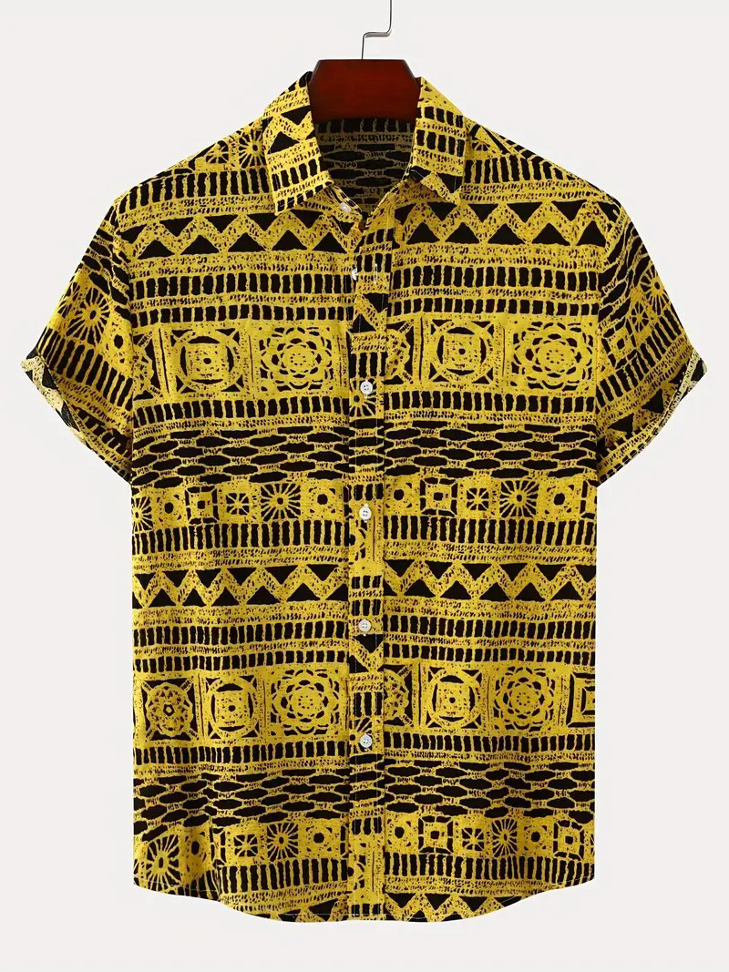 Men's Thin Comfy Casual Short Sleeve Lapel Hawaiian Shirt