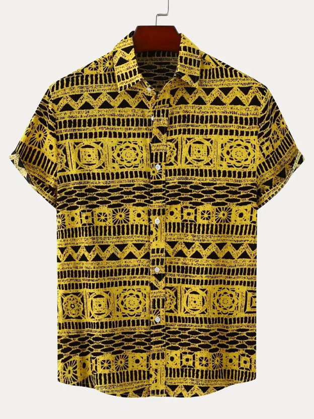 Men's Thin Comfy Casual Short Sleeve Lapel Hawaiian Shirt