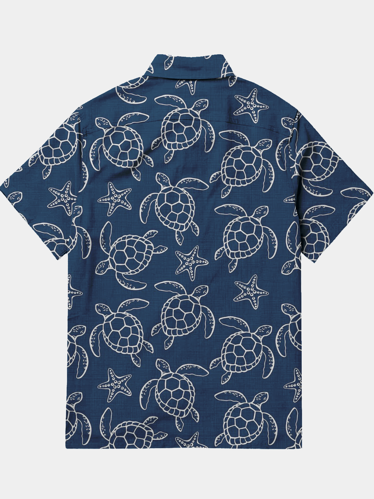 Men's Casual Turtle Animal Print Lapel Pocket Short Sleeve Shirt