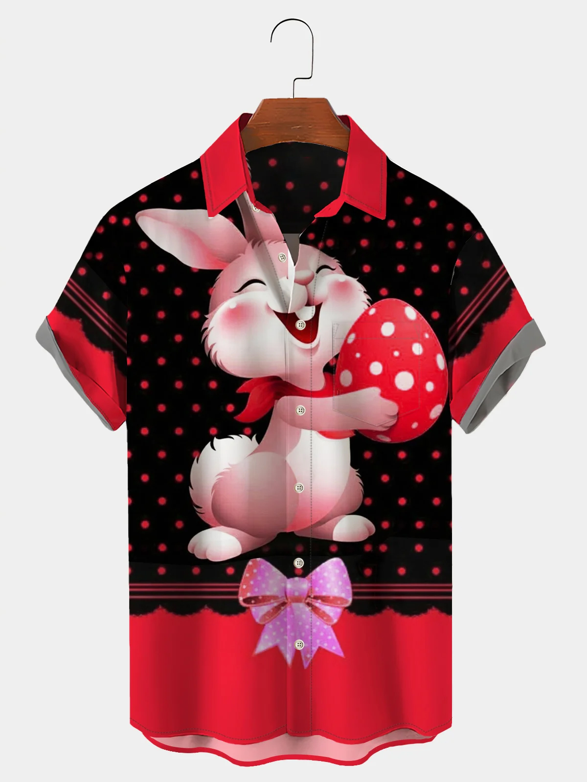 Christmas greetings from Santa Claus delivering gifts on a motorcycle Christmas Chest Pocket Short Sleeve Bowling Shirt