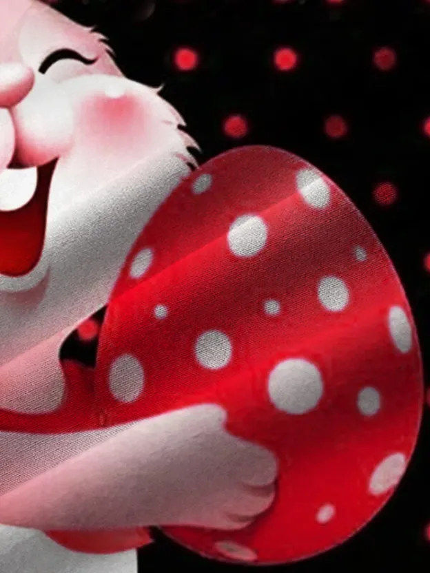 Men's Holiday Cute Egg Bunny Element Printed Lapel Pocket Short Sleeve Shirt