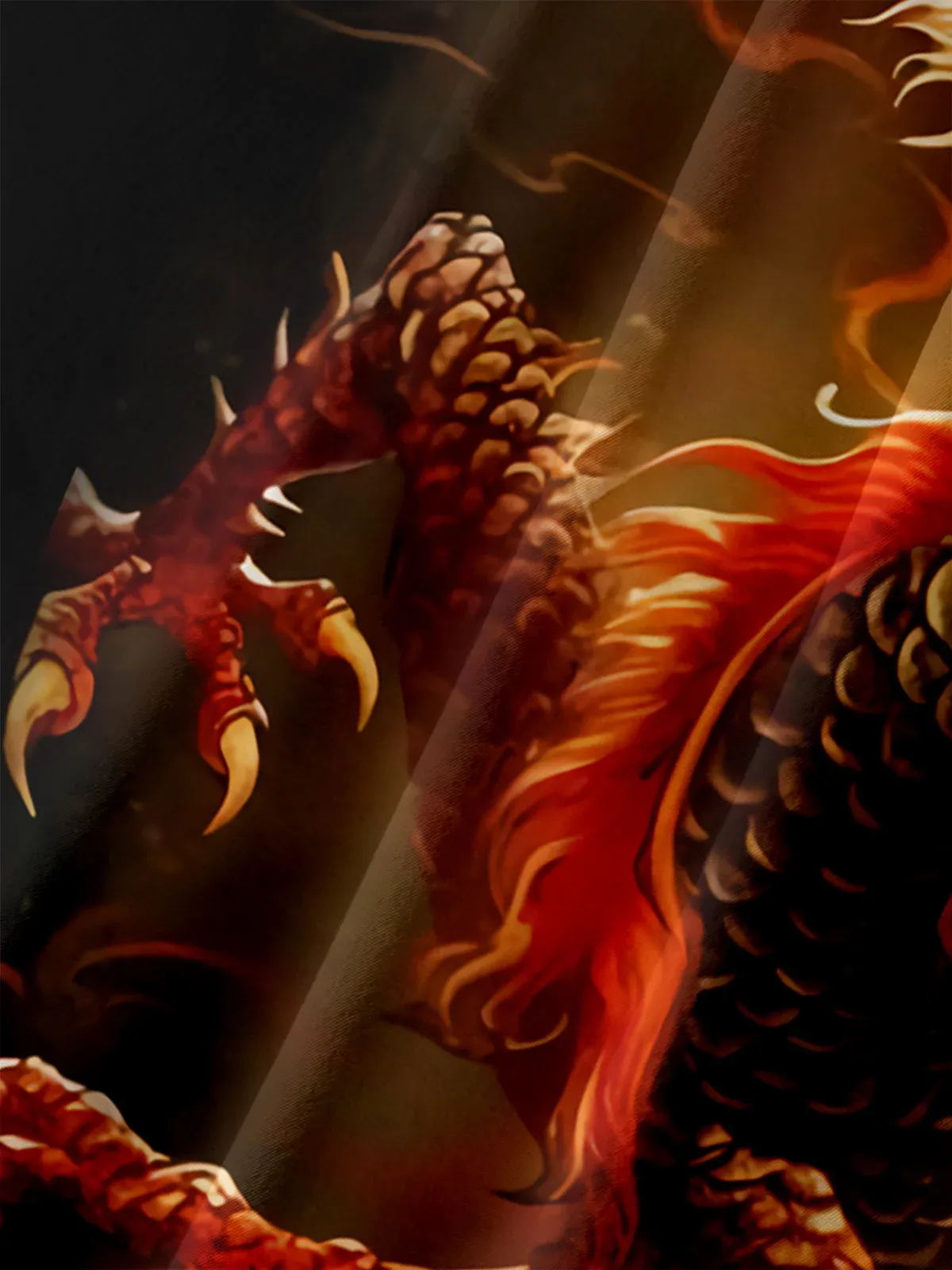 Men's Casual 3D Dragon Element Printed Lapel Pocket Short Sleeve Shirt