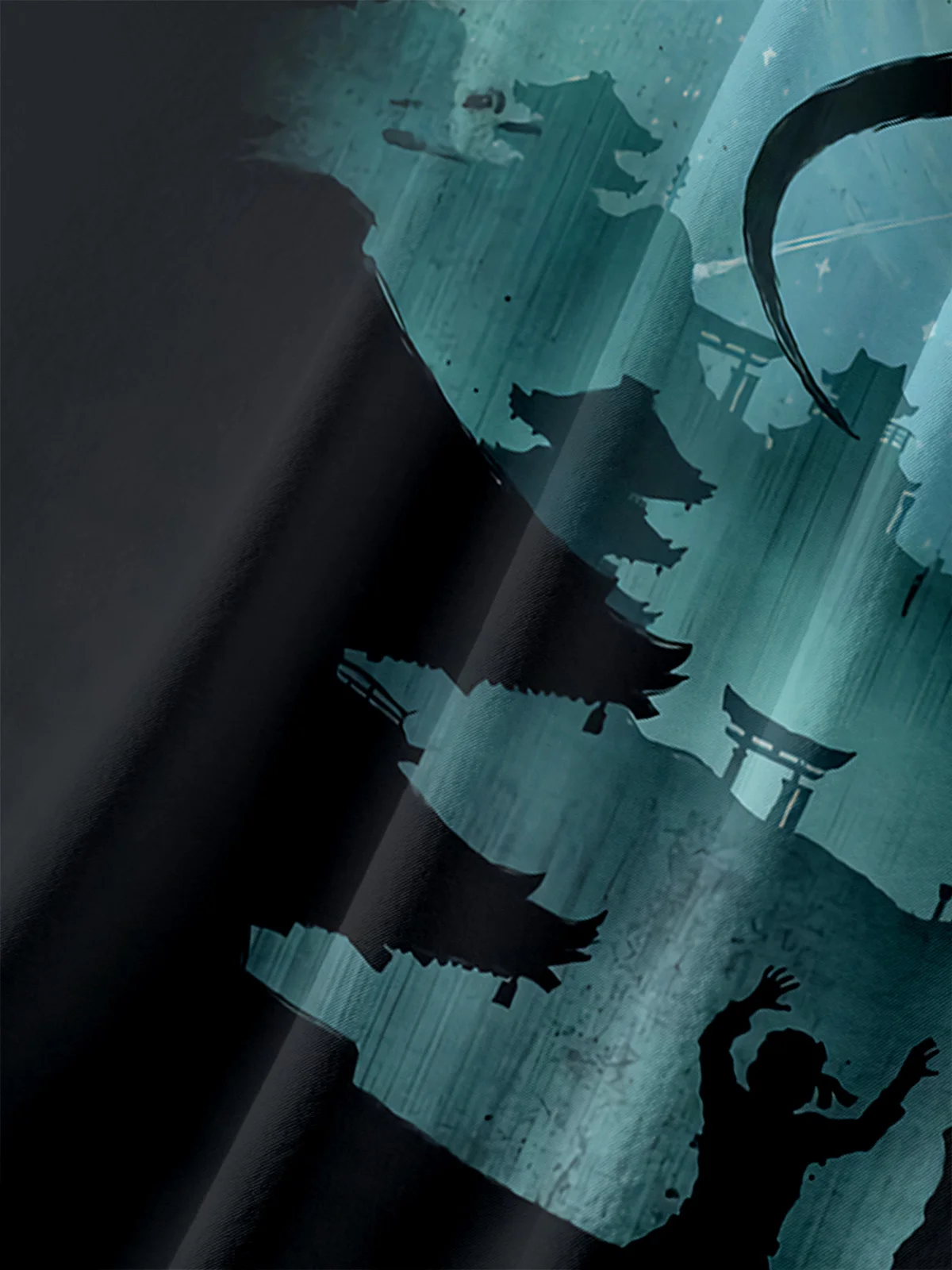 Men's Casual Dragon Illustration Print Lapel Pocket Short Sleeve Shirt