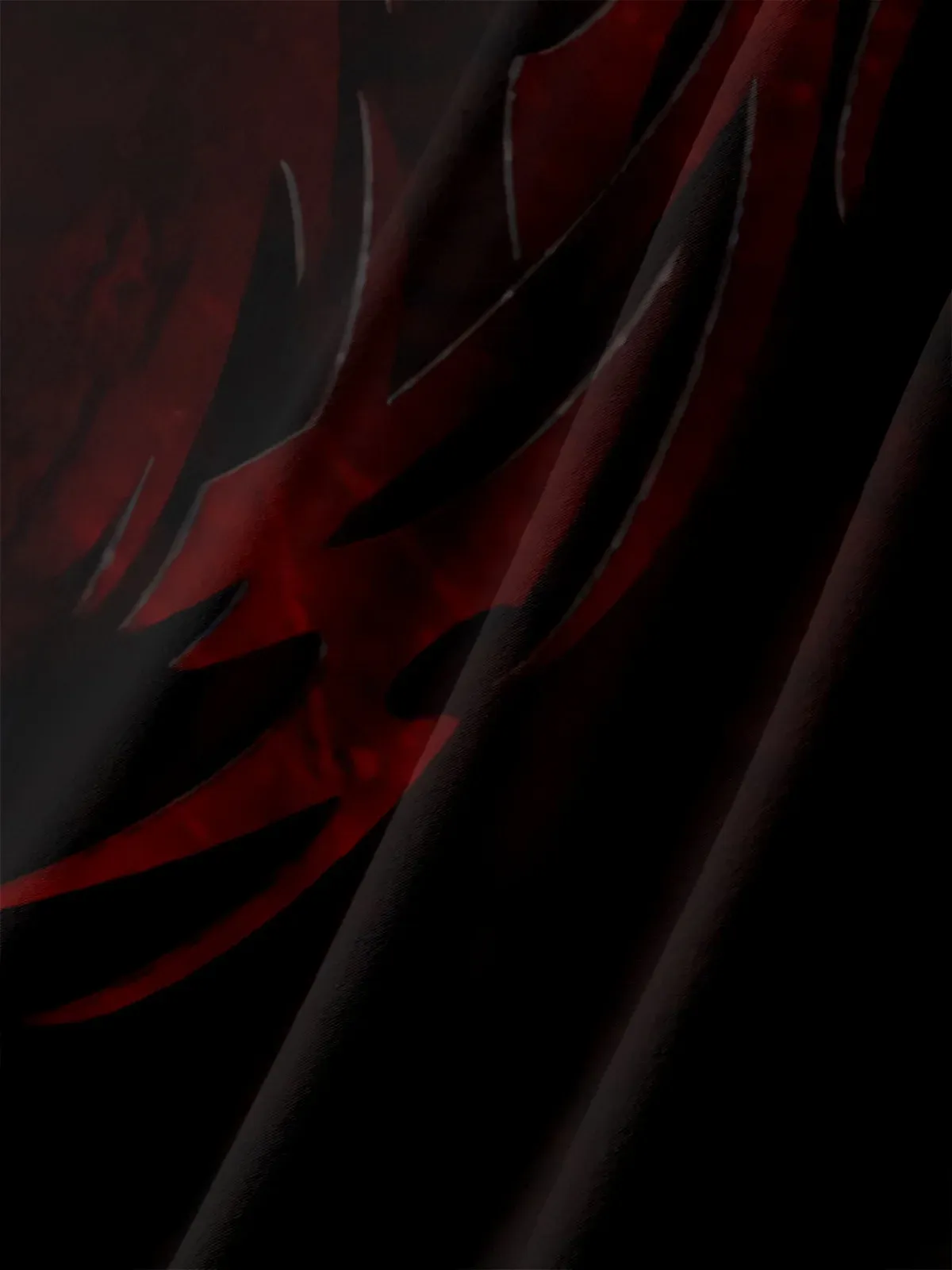 Men's Casual Dragon Dark Print Lapel Pocket Short Sleeve Shirt