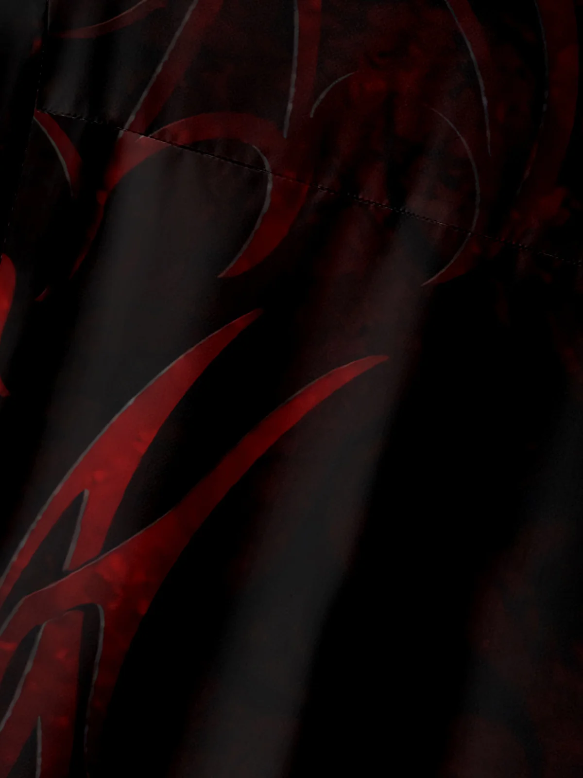 Men's Casual Dragon Dark Print Lapel Pocket Short Sleeve Shirt