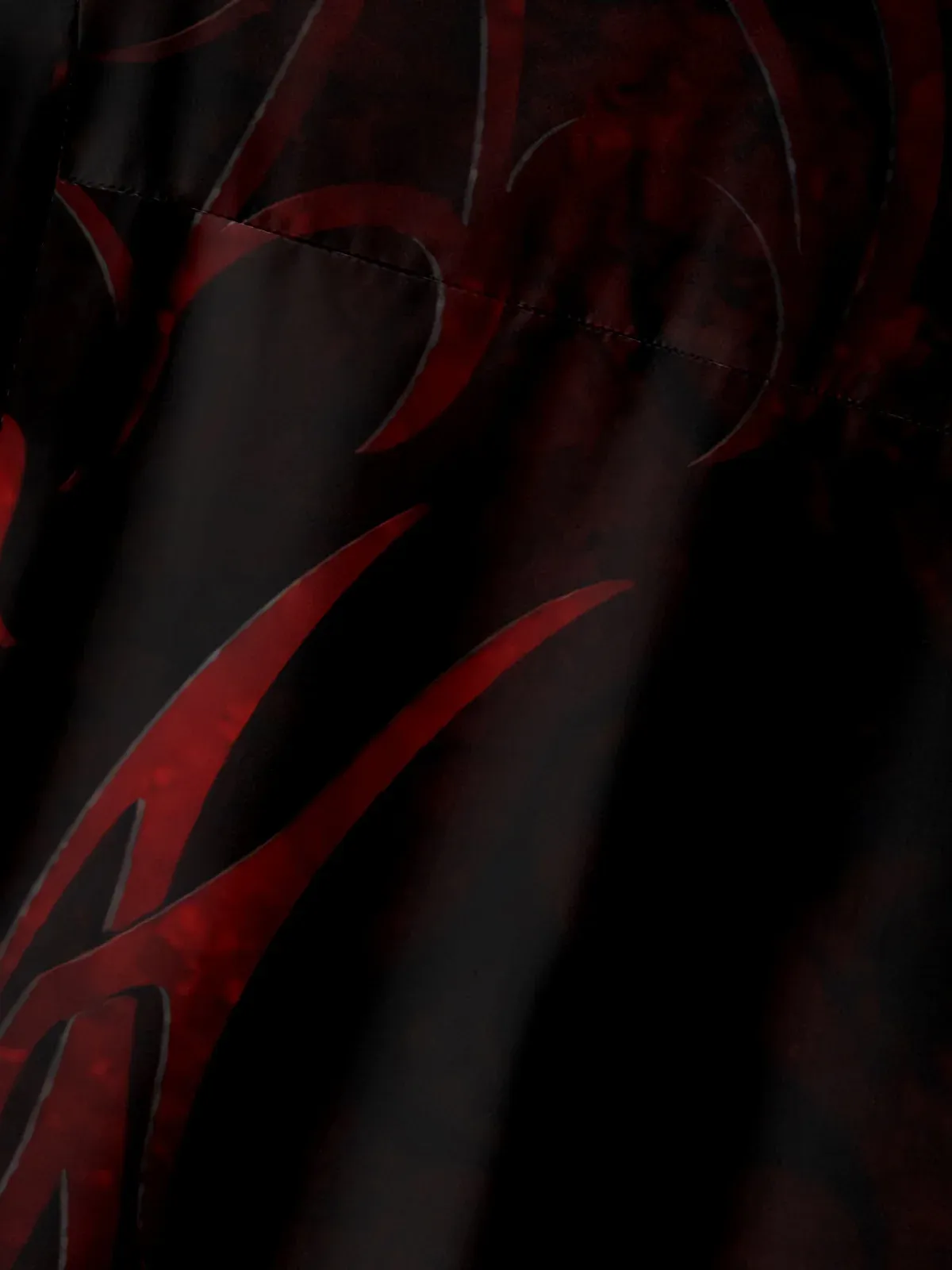 Men's Casual Dragon Dark Print Lapel Pocket Short Sleeve Shirt