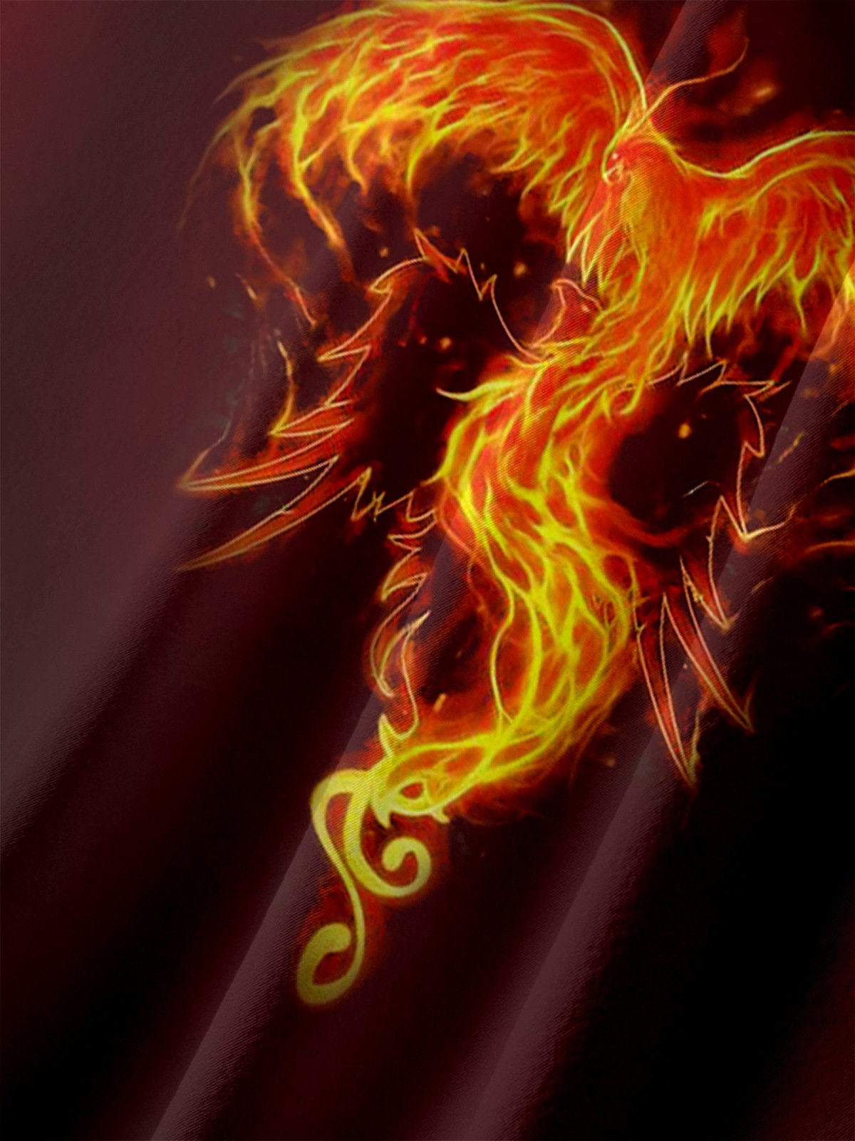 Men's Casual Flaming Dragon Print Lapel Pocket Short Sleeve Shirt