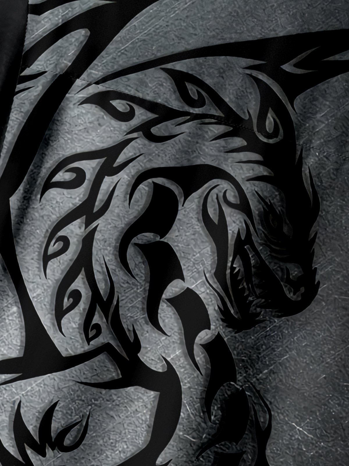 Men's Casual Gradient Dragon Print Lapel Pocket Short Sleeve Shirt