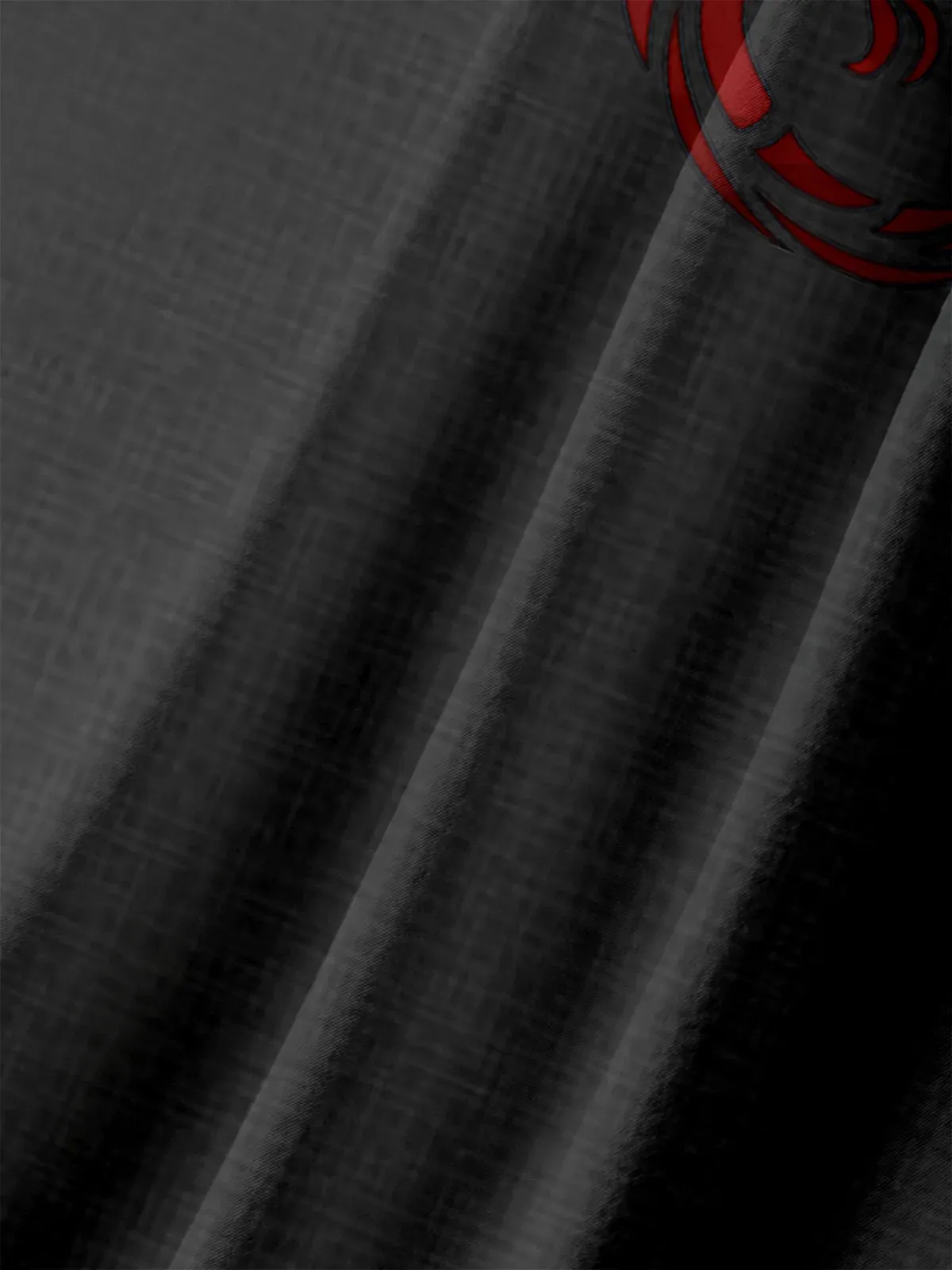 Men's Casual Dragon Illustration Print Lapel Pocket Short Sleeve Shirt