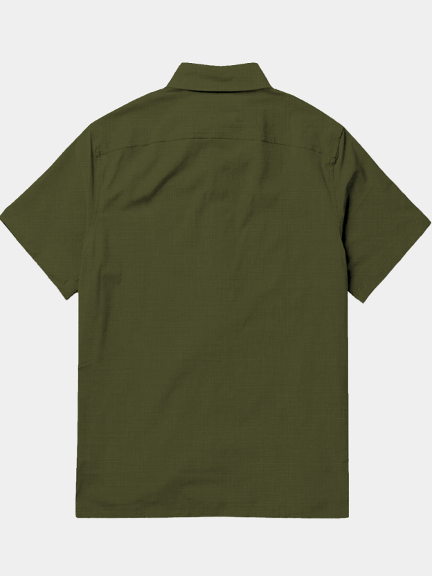 Men's casual lapel pocket short sleeved shirt