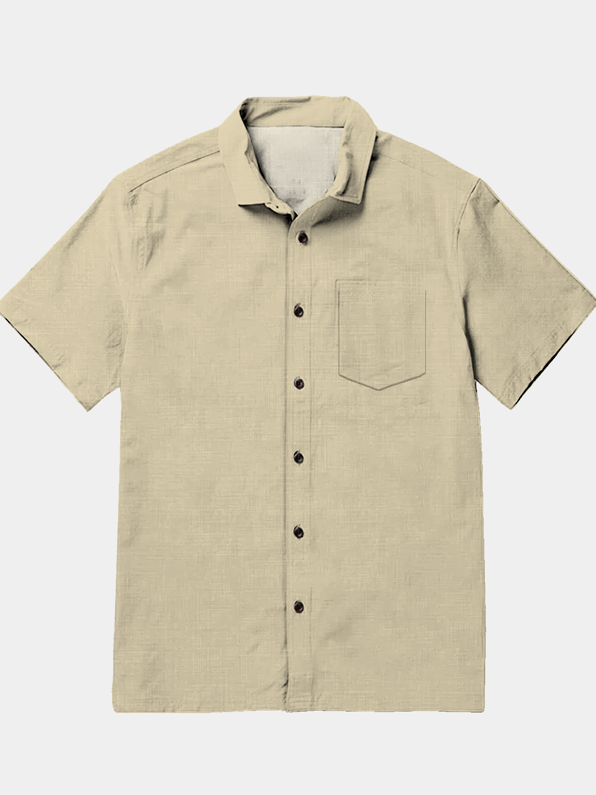Men's casual lapel pocket short sleeved shirt