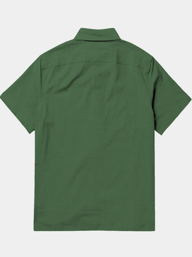 Men's casual lapel pocket short sleeved shirt