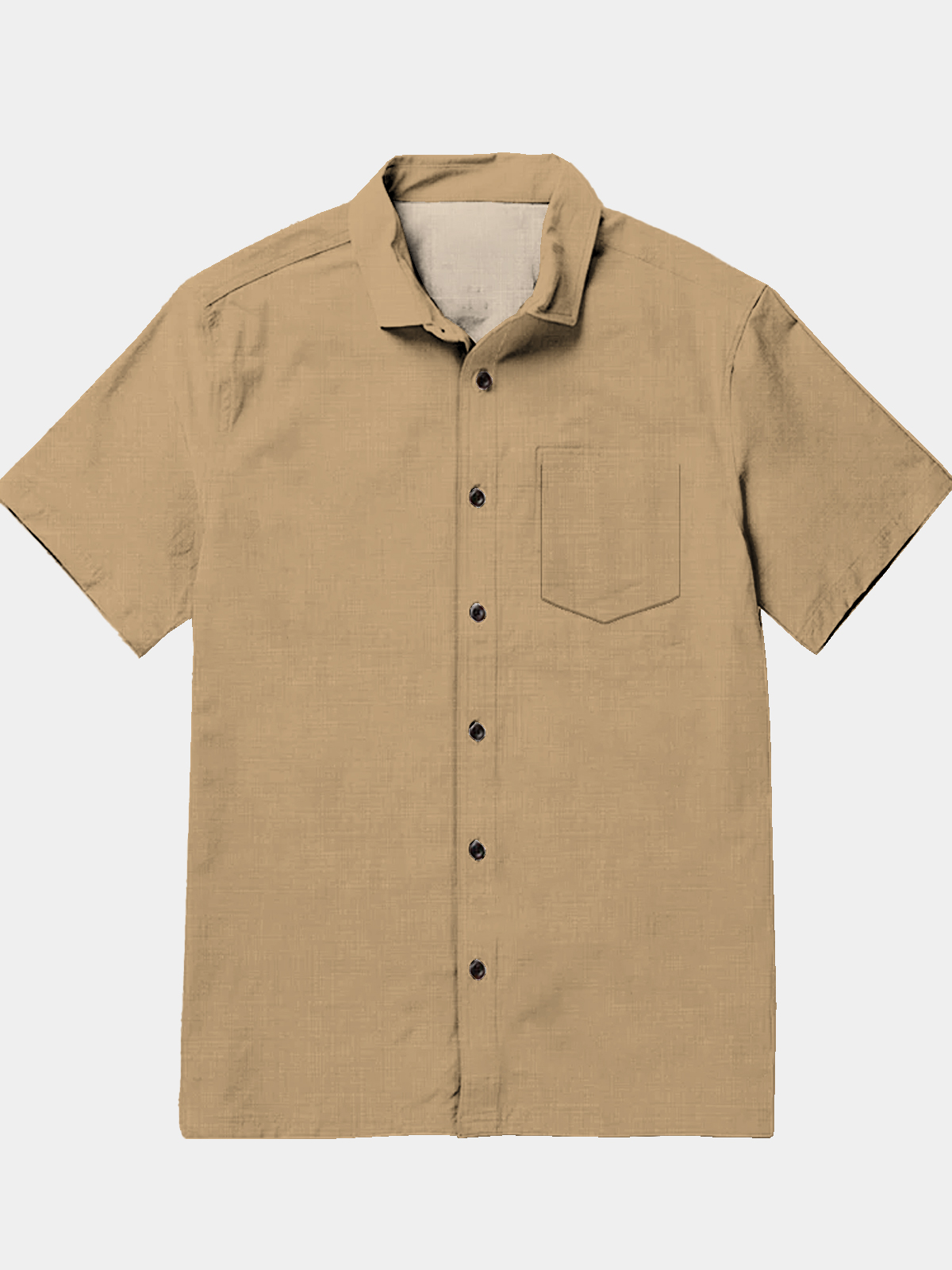 Men's casual lapel pocket short sleeved shirt