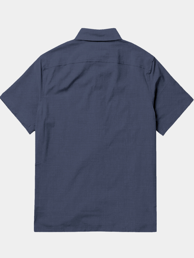 Men's casual lapel pocket short sleeved shirt