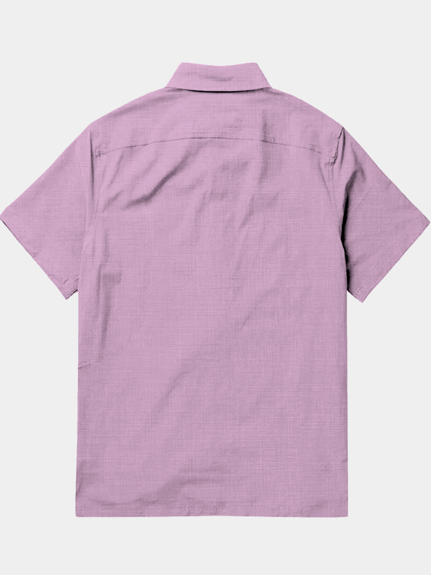 Men's casual lapel pocket short sleeved shirt