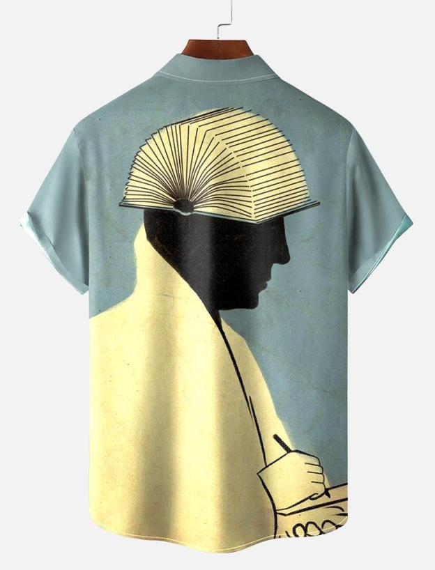 Book Pattern Short Sleeve Shirt